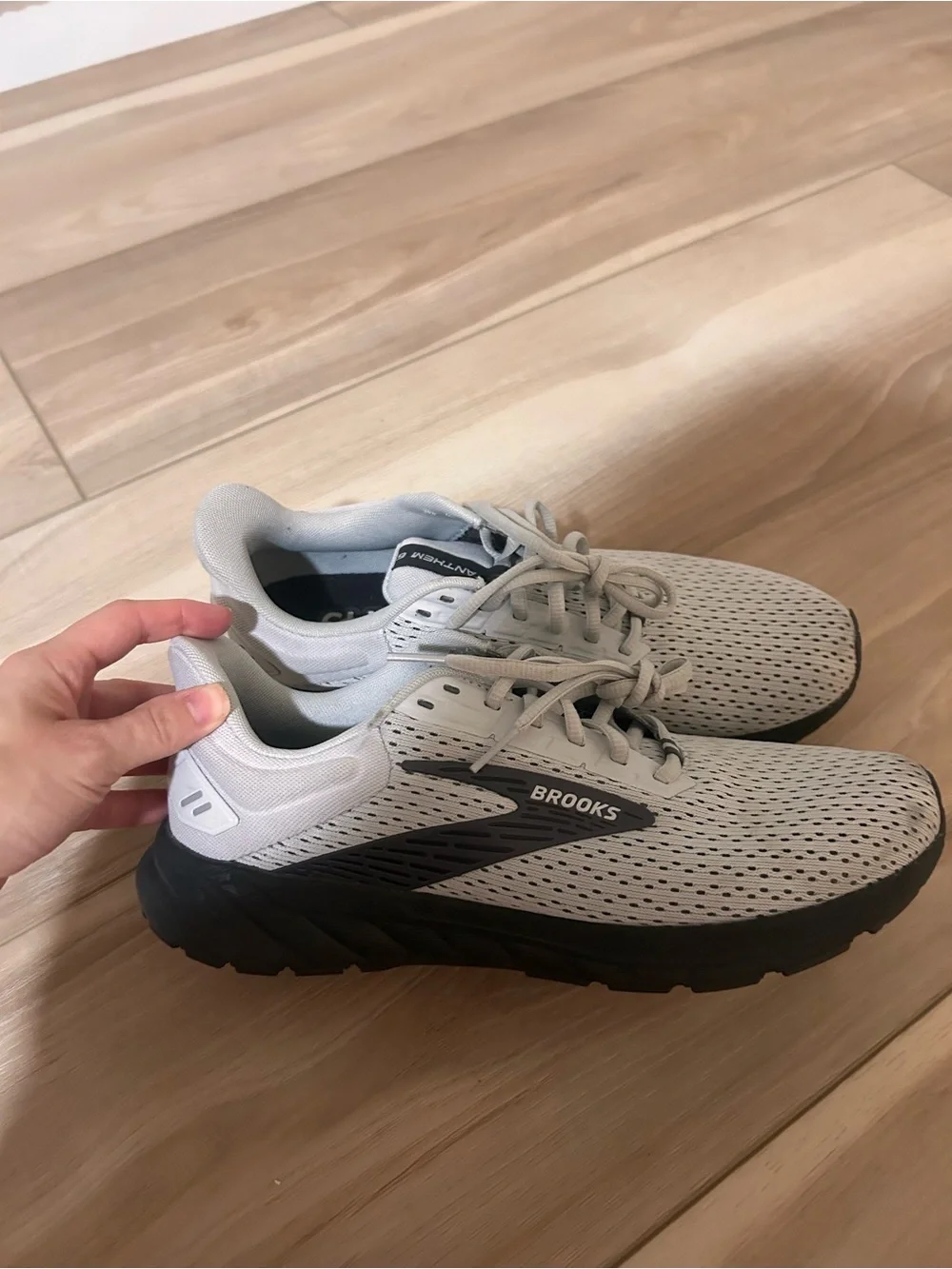 Brooks Light Gray and Black Running Shoes